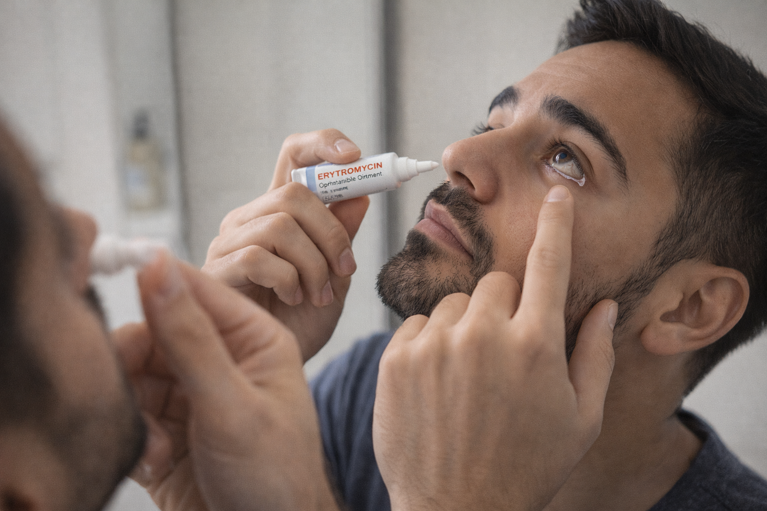 Step by step method for using antibiotic eye ointment